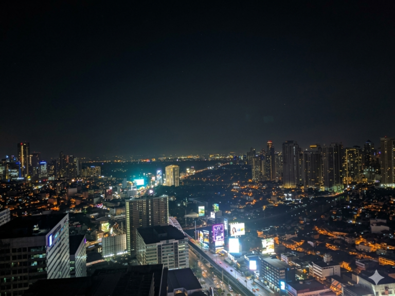 Manila Philippines skyline at night